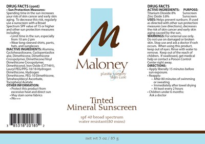 Package Label (Maloney Tinted Mineral Sunscreen 201)